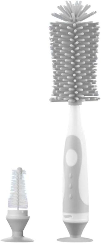 Photo 1 of 2 in 1 Silicone Bottle Brush Bottle Cleaner Nipple Brush Detachable Brush Standing Brush Set for Feeding Bottles Cleaner for Narrow Neck Bottles