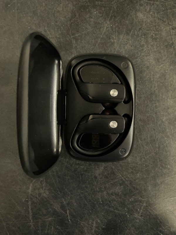 Photo 1 of bmani Wireless Earbuds Bluetooth Headphones 48hrs Play Back Sport Earphones with LED Display Over-Ear Buds with Earhooks Built-in Mic Headset for Workout Black