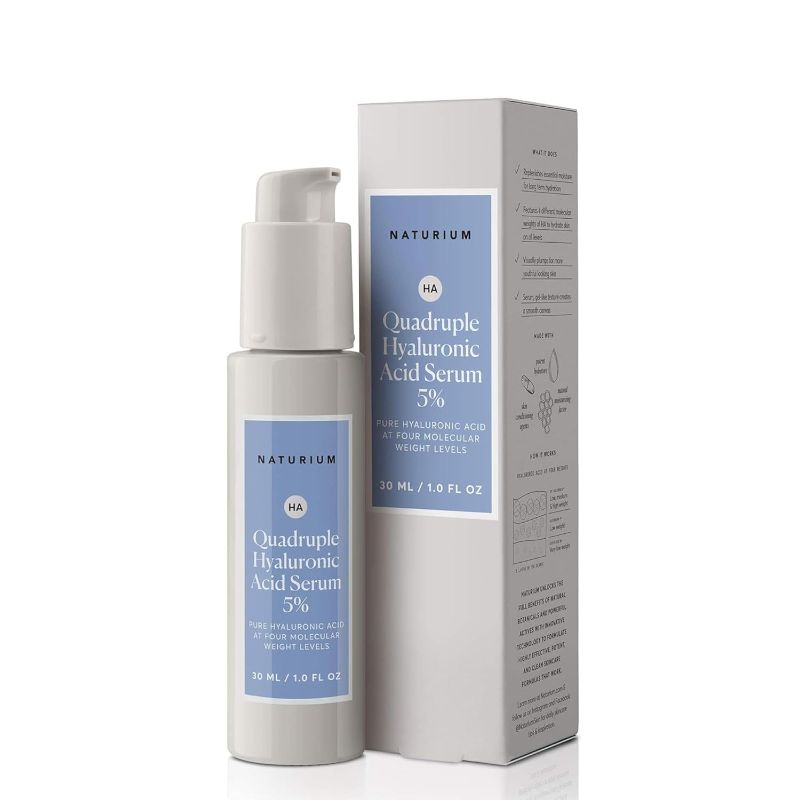 Photo 1 of Naturium Quadruple Hyaluronic Acid Serum 5%, Hydrating & Plumping Face Serum, Anti-Aging & Moisturizing Skin Care, Fragrance-Free, 1 oz