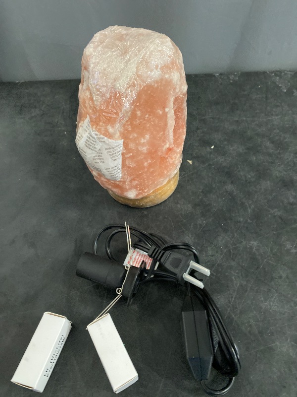 Photo 1 of 7 Inch Himalayan Salt Lamp with Dimmer Cord - Night Light Natural Crystal Rock Classic Wood Base
