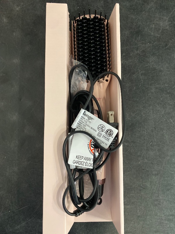 Photo 1 of L'ANGE HAIR Le Vite Straightening Brush | Heated Straightener Flat Iron for Smooth, Anti Frizz Hair | Dual-Voltage Electric Brush Straightener | Hot Brush for Styling