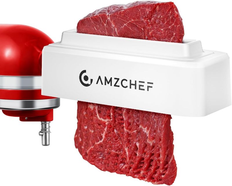 Photo 1 of AMZCHEF Professional Meat Tenderizer for KitchenAid Mixer, 6.5IN Inlet Length Stainless Steel Tenderizing Machine for Kitchen aid Stand Mixers, Suitable for Most Size Meat