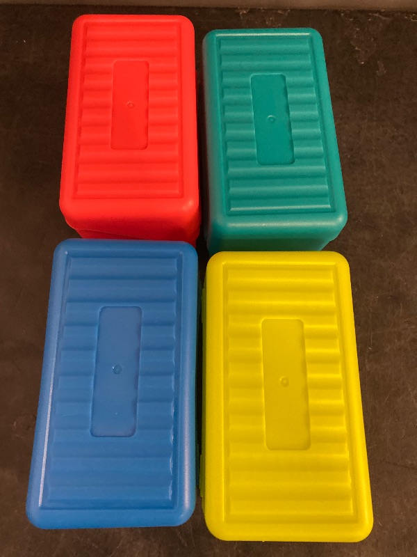 Photo 1 of 4pcs 3x5 Inch Index Card Holder, Flash Card Organizer, Notecard Holder, Plastic Card File Box for Office, School, Home Storage, Assorted Colors (Yellow, White, Green, Red)
