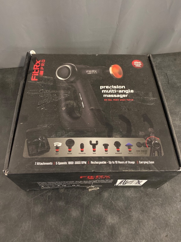 Photo 1 of Handheld Therapeutic Percussion Massage Gun with 5 Speed Settings, 3 Arm Angles, and 4 Swappable Heads for Premium Back & Muscle Relief