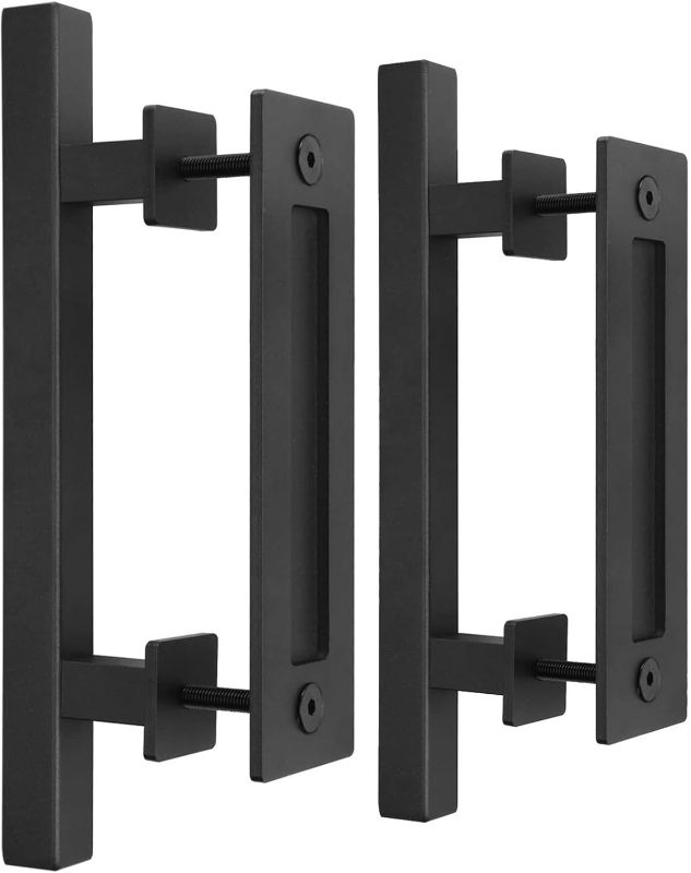 Photo 1 of EaseLife 2 Pack 12" Sliding Barn Door Handles and Pulls Hardware,Rustic Double Sided,Heavy Duty