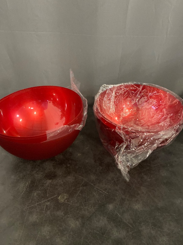 Photo 1 of Christmas By Krebs 6" (150mm) Velvet Red Alert [2 Pieces] Extra Large Solid Oversized Huge Big Outdoor Plastic, UV Ball Ornament Hanging Tree Decorations