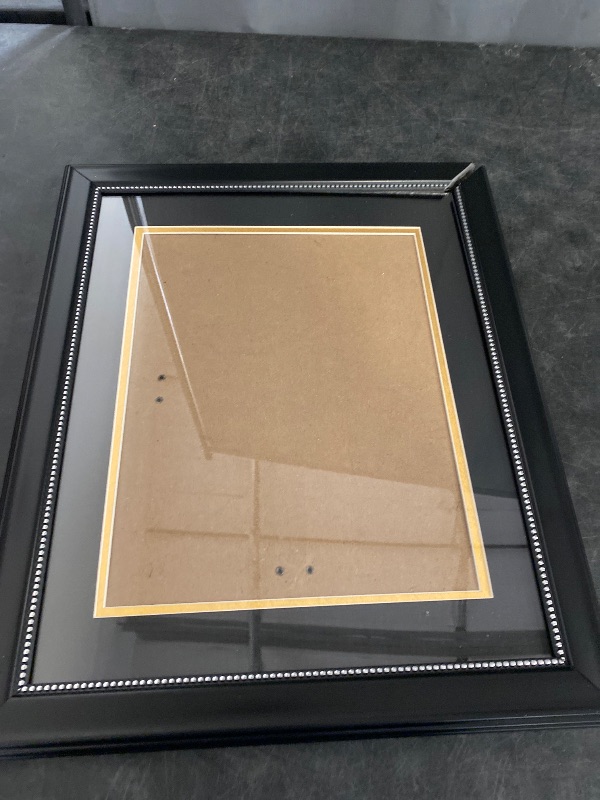 Photo 1 of GraduationMall 8.5x11 Diploma Frame with Black over Gold Mat or Display 11x14 Document without Mat, UV Protection Acrylic, Black with Silver Beads