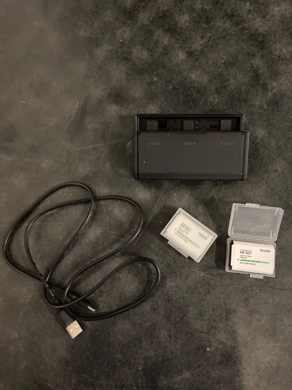 Photo 1 of TELESIN 2 Pack NP-BX1 Battery and 3-Channel Battery Charger for Sony NP-BX1/M8, ZV-1, ZV-1 II, Cyber-Shot DSC-HX80, HX90V, HX95, HX99, RX1, RX1R II, RX100 (II/III/IV/V/VA/VI/VII), FDR-X3000, HDR-AS50
