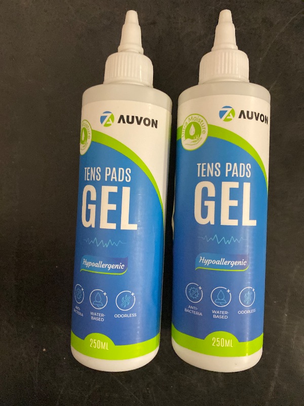Photo 1 of AUVON Professional Conductive Gel Specialized for TENS Unit Pads, Odorless Electrode Gel with Optimal Hydration for Muscle Stimulator & EMS Pads, Skin-Friendly & Water-Based for Safe Use, 2 x 250ml, Hypoallergenic