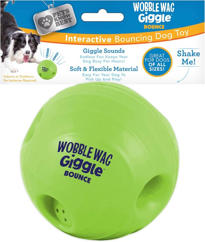Photo 1 of Wobble Wag Giggle Bounce Interactive Dog Toy- Sound Making Bouncing Ball for Dogs Ages Indoor & Outdoor Play, Soft & Durable with Easy Grip Design- Pets Know Best