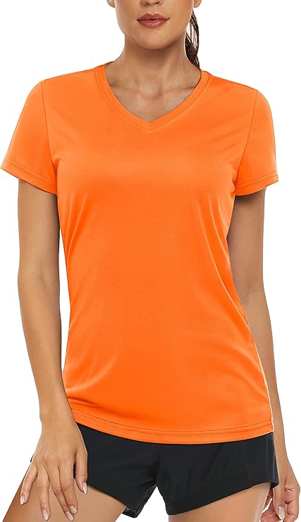 Photo 1 of (M) Women's T Shirts V-Neck Short Sleeve UPF 50+ Sun Protection Performance Quick Dry Athletic Shirts Tee Tops