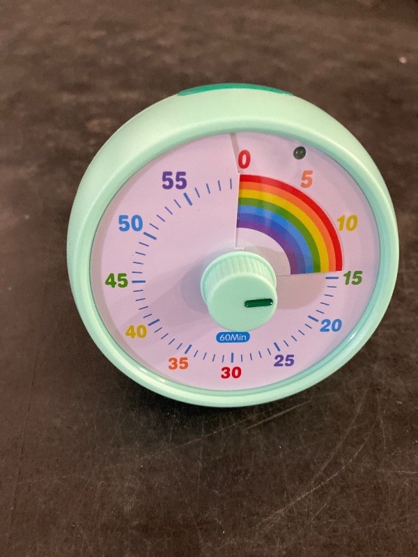 Photo 1 of Visual Timer for Kids, 60-Minute Countdown Timer for Classroom Office Kitchen, Desk Timer Kids Time Management Tools with Silent Operation, Pomodoro Time Rainbow Pattern (Aquamarine)