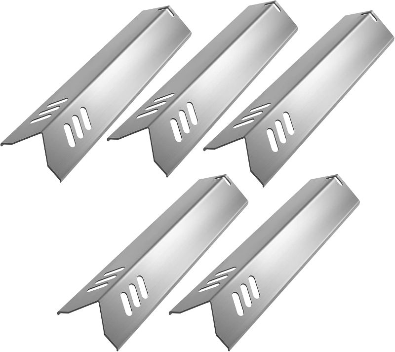 Photo 1 of 5-Pack Stainless Steel BBQ Gas Grill Heat Plate Shield Tent Replacement for Backyard BY14-101-001-02,BY13-101-001-13, Dyna-Glo DGF493BNP DGF510SBP, Uniflame GBC1059WB Gas Models (15" x 3-3/4")