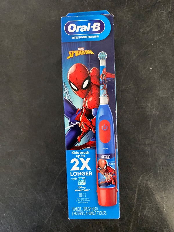 Photo 1 of Oral-B Kid's Battery Toothbrush Featuring Marvel's Spiderman, Soft Bristles, Replaceable Brush Head, for Kids 3+