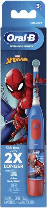 Photo 1 of Oral-B Kid's Battery Toothbrush Featuring Marvel's Spiderman, Soft Bristles, Replaceable Brush Head, for Kids 3+