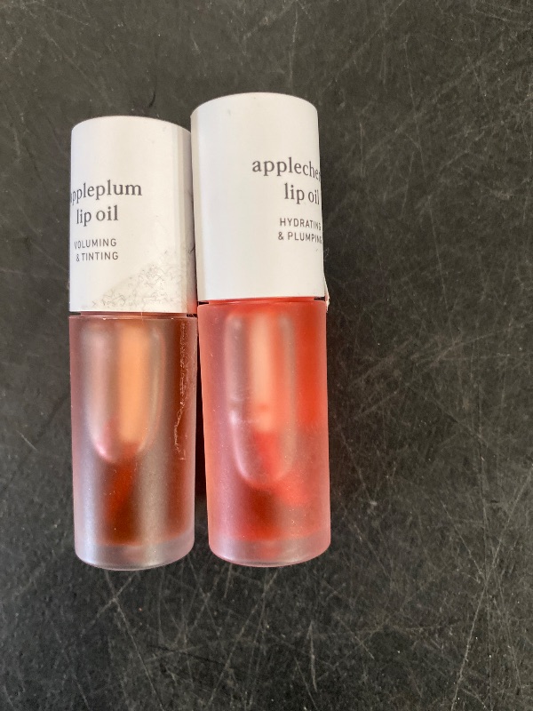 Photo 1 of NOONI Korean Vegan Appleseed Lip Oil Set - Applecherry & Appleplum | Long-Lasting, Moisturizing, Plumping, Revitalizing for Dry Lips, Waterproof, No Peel Off, Mother's Day, 0.12 FL Oz x 2ea
