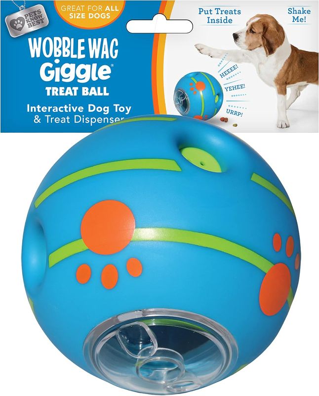 Photo 1 of Wobble Wag Giggle Treat Ball- Interactive Dog Toy & Treat Dispenser, Fun Giggle Sounds When Rolled or Shaken, Great for Dogs Pets Know Best