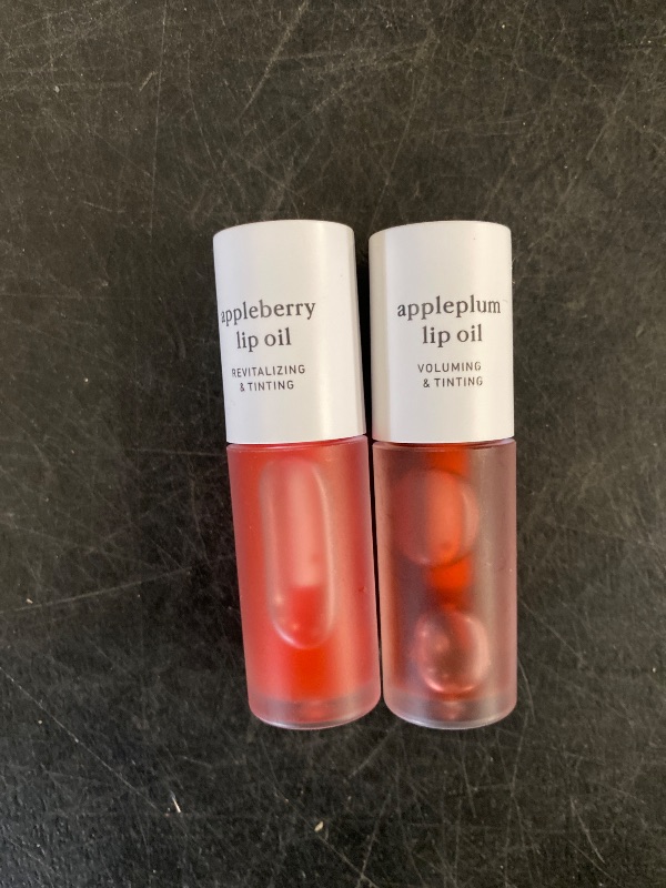 Photo 1 of NOONI Korean Vegan Appleseed Lip Oil Set - Appleberry & Appleplum | Long-Lasting, Moisturizing, Plumping, Revitalizing for Dry Lips, Waterproof, No Peel Off, Mother's Day, 0.12 FL Oz x 2ea