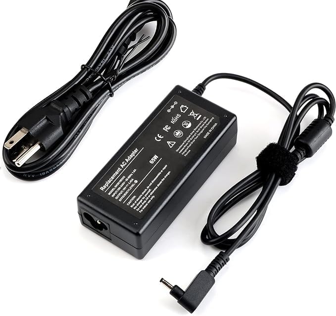 Photo 1 of 19V 3.42A 65W Laptop Charger Compatible with Acer Chromebook 11 R11 13 14 15 CB3 CB5 CB3-532 CB3-111 CB3-131 CB3-431 CB5-571 CB5-132T C720 C720P N15Q9 N15Q8 N16P1 A11-065N1A AC Adapter Power Cord
