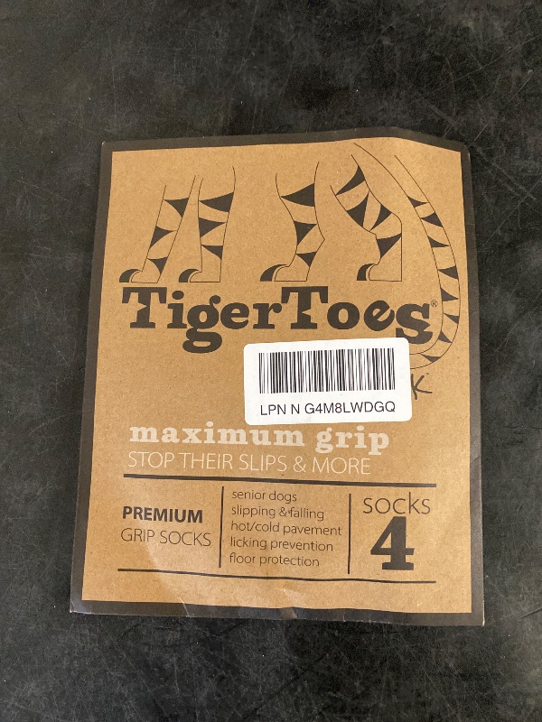 Photo 1 of DOK TigerToes Premium Non-Slip Dog Socks for Hardwood Floors - Extra-Thick Grip That Works Even When Twisted - Prevents Licking, Slipping, and Great for Dog Paw Protection (Sassy Pink, X-Small)