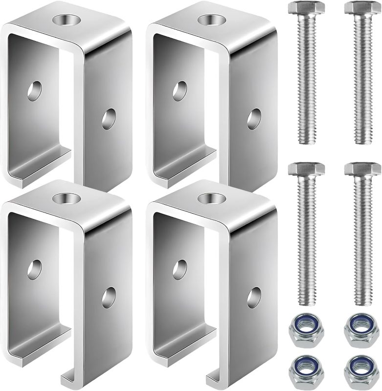 Photo 1 of Channel Trolley Track Hanger Bracket , 1-5/8 Trolley Track Intermediate Support Hanger Bracket for All 1-5/8" Channel Trolley Track 1300 LB Load Rated (4 Pack)