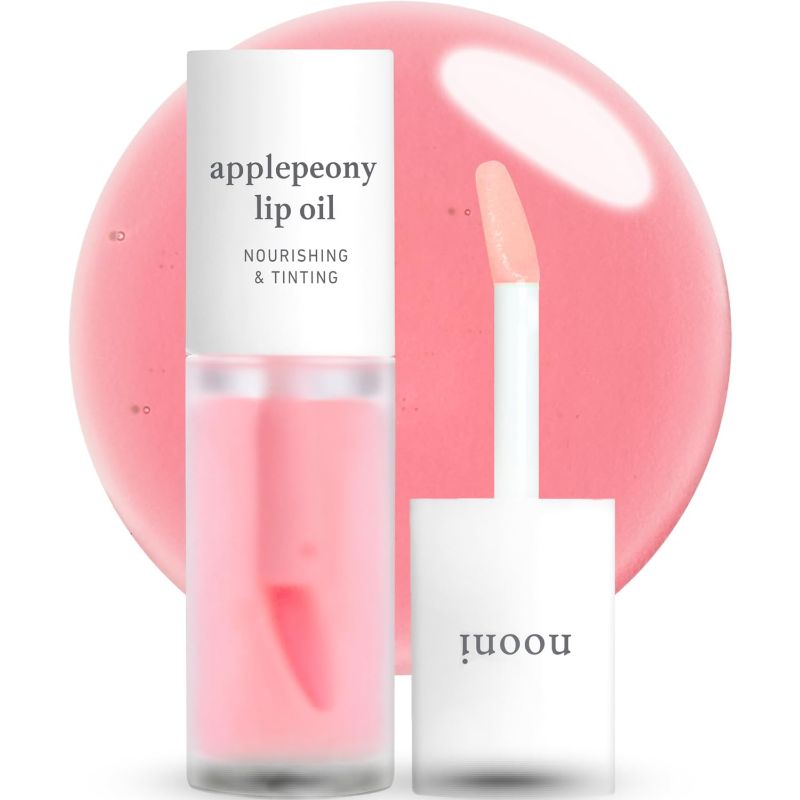 Photo 1 of NOONI Korean Vegan Appleseed Lip Oil - Applepeony | Long-Lasting, Moisturizing, Plumping, Revitalizing for Dry Lips, Waterproof, No Peel Off, Hydrating, Nourishing Crystal Clear, 0.12 FL Oz