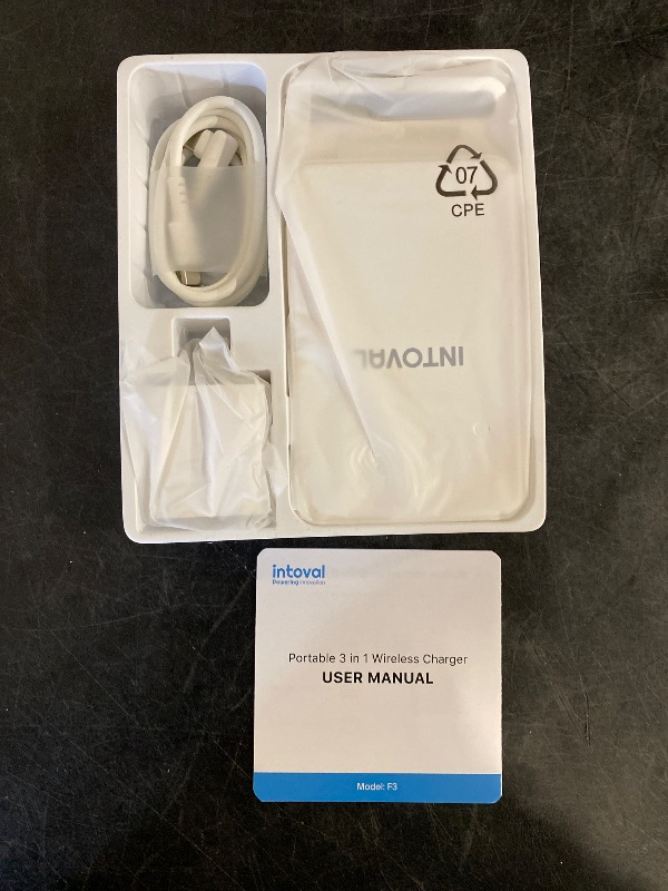 Photo 1 of Wireless Charging Station, Intoval 3-in-1 Foldable Stand for iPhone 16 Pro/16/15 Pro/15/14 Pro/14/13 Max/Plus, Apple Watch 9/8/7/Ultra 2, Airpods, Fast Charging Dock for Multiple Devices (F3,White)