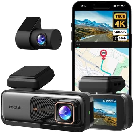 Photo 1 of 4K Dash Cam Front and Rear, 170° Ultra Wide Dashcam with ADAS, Night Vision, 24/7 Parking Mode, Sony IMX415 Sensor, WDR, Free 64GB SD Card, 5G/2.4G WiFi, Built-in GPS, Loop Recording