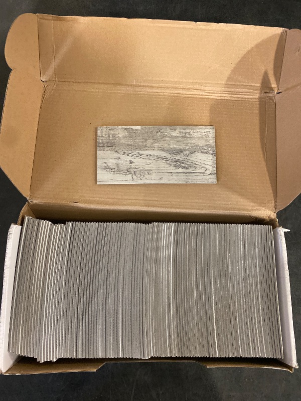 Photo 1 of 100 Pieces Peel and Stick Backsplash for Kitchen, 3" x 6" PVC Subway Tile Upgraded Distressed Wood Backsplash Stick on Tile Elevate Kitchen, Bathroom, Fireplace,RV