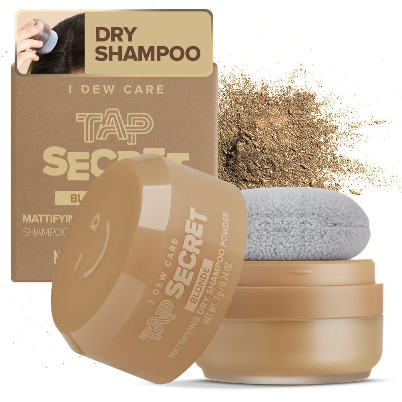 Photo 1 of I DEW CARE Biotin Clarifying Dry Shampoo - Tap Secret Blonde | Strengthening & Volumizing, Powder Type, Refillable, Travel size, Non-aerosol, Brunette, Korean Ginseng, Mother's Day, 0.24 Oz