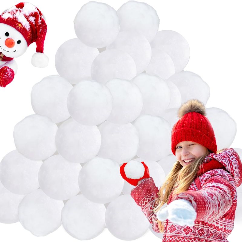 Photo 1 of 50 PCS 3 Inch Fake Snowballs,Artificial Snow Fight Balls White Realistic Snowball for Kids,Winter Christmas Decorations,Indoor Outdoor Throwing Games,Party Gifts
