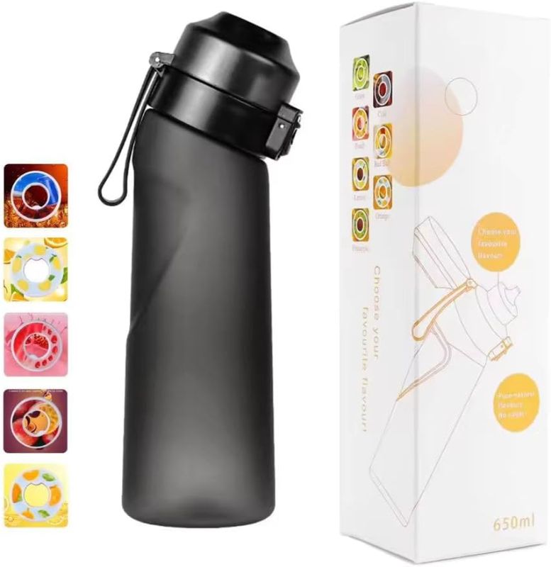 Photo 1 of Sports Air Water Bottle BPA Free Starter up Set Drinking Bottle, 650ML Fruit Fragrance Water Bottle with 5 Flavour pods Water Cup, for Gym and Outdoor Gift