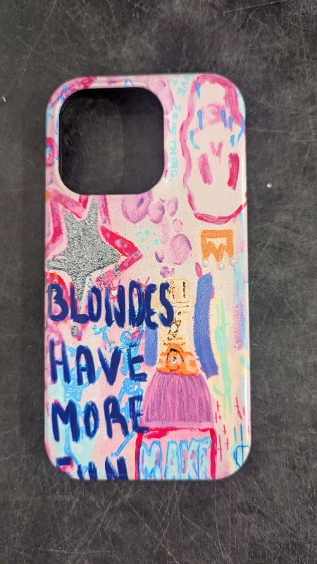 Photo 1 of iPhone 15 Pro Aesthetic Blondes Have More Fun Pink Preppy Watercolor Case