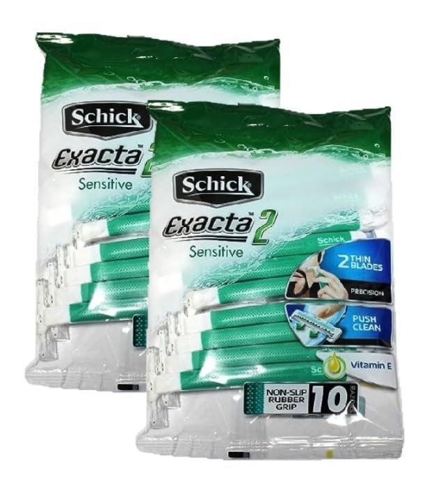 Photo 1 of Schick Exacta2 Sensitive Skin Disposable Mens Shaver 20 Count (10 Count x 2Pack)