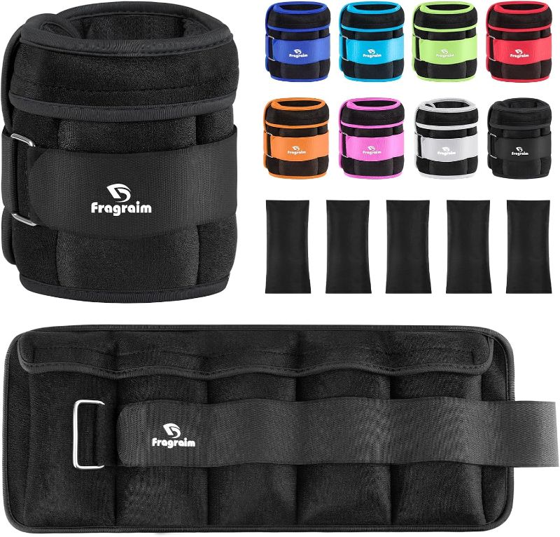 Photo 1 of Fragraim Adjustable Ankle Weights 1-3/4/5/6/8/10/12/15/20 LBS Pair with Removable Weight for Jogging, Gymnastics, Aerobics, Physical Therapy