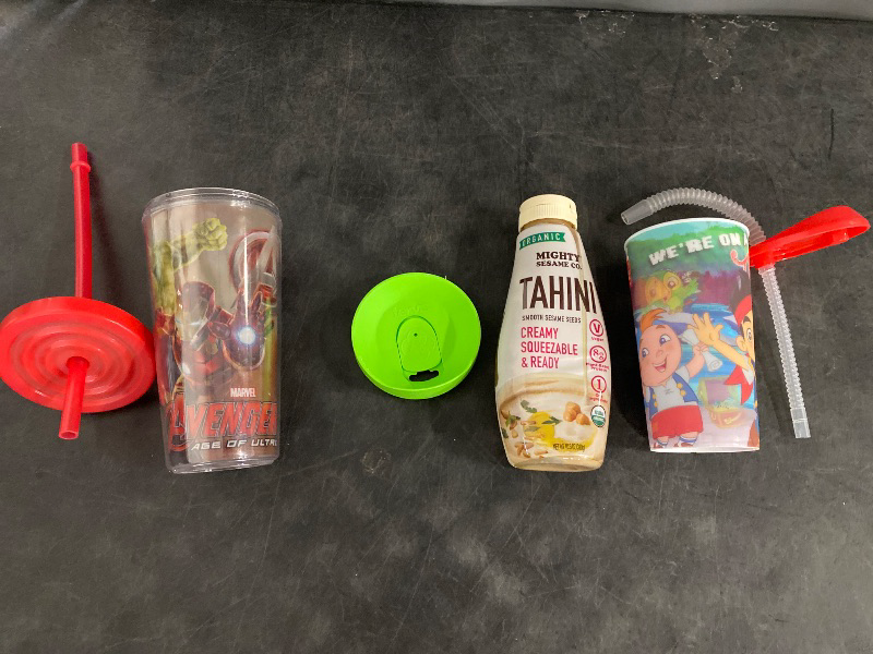 Photo 1 of 4 Item Mixed Kitchen Bundle : Zak! Designs Insulated Tumbler with Screw-on Lid and Straw, Avengers 2 Logo, BPA-free Plastic, 16-ounce, Tervis Travel Lid Made in USA Double Walled Insulated Tumbler Travel Cup Keeps Drinks Cold & Hot, Fits 16oz Tumblers, Li