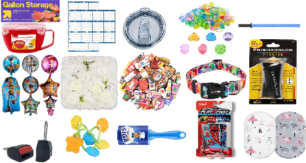 Photo 1 of 20 Item Mixed Bundle Home Decor, Baby Toys, Automotive Accessories, Kitchen & Dining, Toys & Games, Dog Supplies, Arts & Crafts & Sewing, Home Improvement Parts, Cleaning Supplies | Gallon Storage Bags 75 CT. | Rapid Soup Mug | Microwaveable Soup & Noodle
