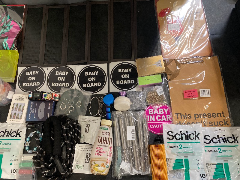 Photo 1 of 36 Item Bundle Jewelry, Beauty Accessories, Electronic Accessories, Automotive Accessories, Dog supplies, Bed & Bath, Costume Accessories , Seasonal & Party Supplies, Home Essentials, Home Decor, Kitchen & Dining, Home Hardware, Toys & Games
_____________