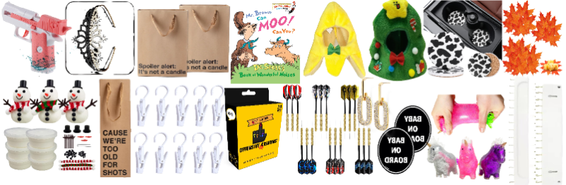 Photo 1 of 19 Item Bundle {Toys & Games, Arts & Crafts & Drawing, Storage & Organization, Seasonal & Party Supplies, Car Accessories, Books, Sports Accessories} 
________________________________________________________________________________________________________
