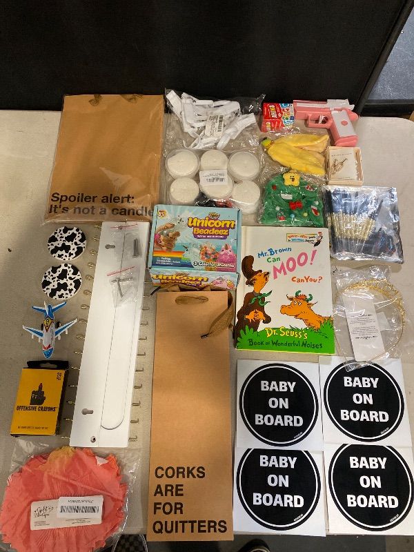 Photo 1 of 19 Item Bundle {Toys & Games, Arts & Crafts & Drawing, Storage & Organization, Seasonal & Party Supplies, Car Accessories, Books, Sports Accessories} 
________________________________________________________________________________________________________