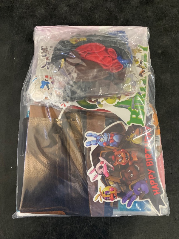 Photo 1 of Animated Characters Birthday Bundle | 50 Gift Bags Moana, 50+ Balloons, 24 Cupcake Toppers Shrek, 1 Large Cake Topper Shrek,  FNAF: 20 Small Cake Toppers , 20+ Stickers , 16 Balloons , 1 Large Cake Topper, Table Cover, Large Balloons , Happy Birthday Stri
