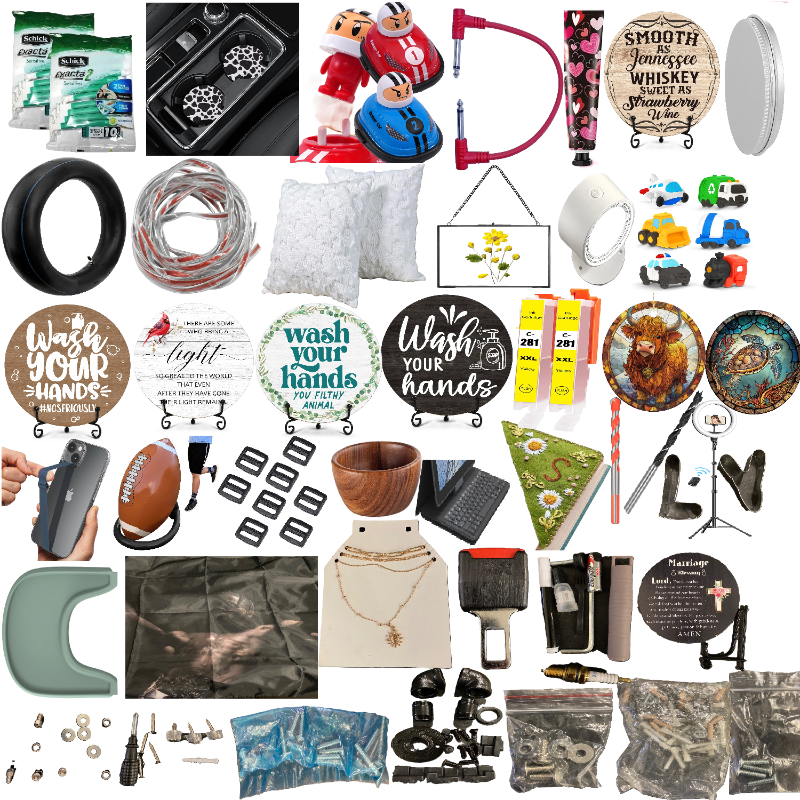Photo 1 of 48 Item Bundle Miscellaneous Hair Care, Automotive Accessories, Bed & Bath, Jewelry, Home Decor, Lighting, Skin Care, Hardware, Seasonal & Party Supplies, Kitchen & Dining, Electronic Accessories, Safety, Arts & Crafts & Sewing
