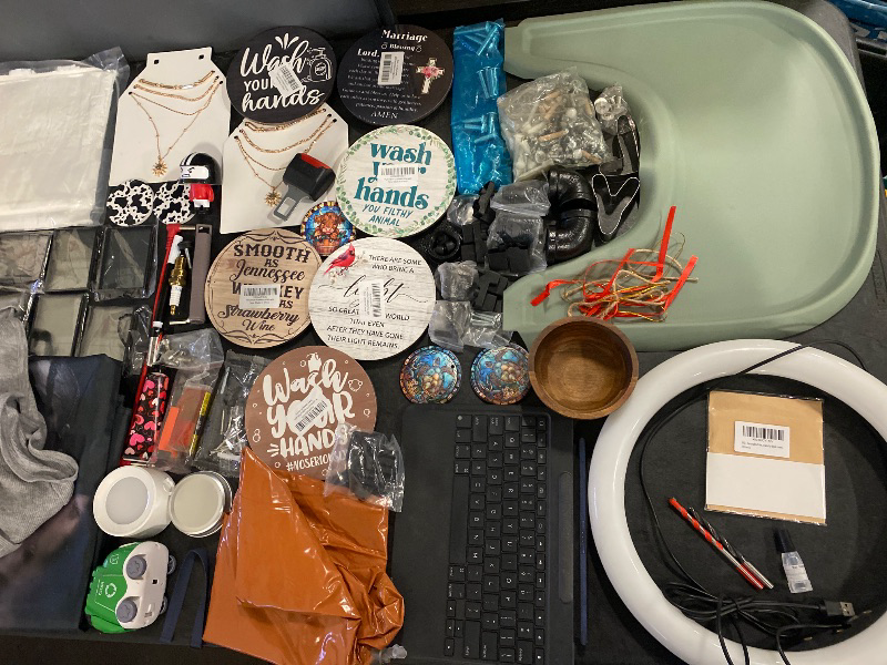 Photo 1 of 48 Item Bundle Miscellaneous Hair Care, Automotive Accessories, Bed & Bath, Jewelry, Home Decor, Lighting, Skin Care, Hardware, Seasonal & Party Supplies, Kitchen & Dining, Electronic Accessories, Safety, Arts & Crafts & Sewing