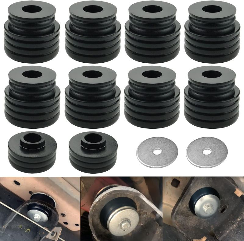 Photo 1 of Body Mount Bushing Kit Fits for 1999-2018 Ford F250 F350 Super Duty 2WD 4WD Polyurethane Body Cab Mounts Hardware Black (20PCS)