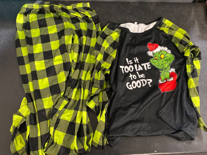 Photo 1 of Medium, Is it too late to be good? Grinch Pajama Outfit for Kids