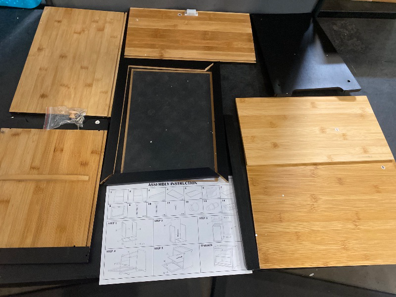 Photo 1 of Bamboo Bread Box for Kitchen Countertop, Double Layer Large Capacity Bread Storage Cabinet with Removable Cutting Board, Black Farmhouse Breadbox Organizer Bin for Countertop Pantry Shelf Cupboard
