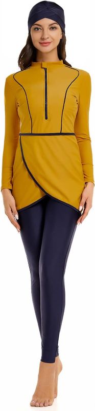 Photo 1 of (L) Burkini Swimsuits for Women Modest Muslim Swimsuit Islamic Long Sleeve Burkini Full Cover Hijab Top Pants Bathing Suit