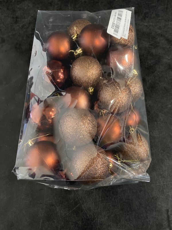Photo 1 of 30ct Halloween Ball Ornaments, 2.36" Shatterproof Tree Decorations, Perfect Hanging Ball for Indoor/Outdoor Holiday Christmas Party Decor (Brown)