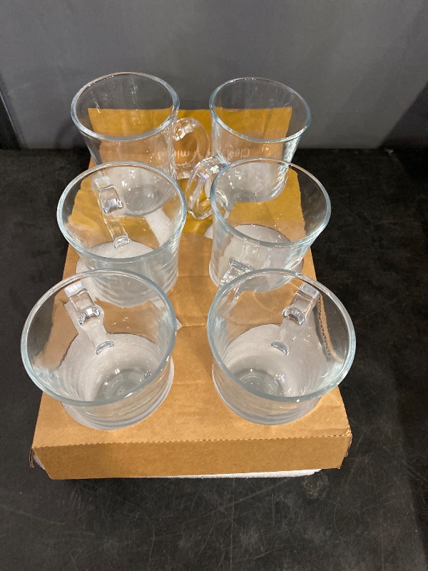 Photo 1 of ZENFUN Set of 6 Irish Coffee Mugs, 8 Oz Glass Footed Espresso Cups with Handles, Clear Goblet Mugs Glasses for Coffee, Latte, Cappuccino, Smoothie, Hot&Cold Beverages