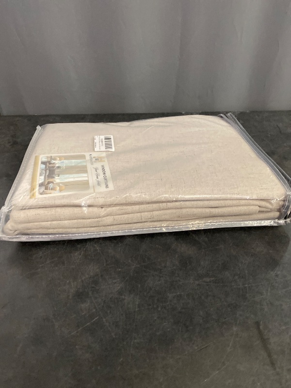 Photo 1 of H.VERSAILTEX Blackout Drapes Linen Blackout Curtains 84 inch Length 2 Panels Set, 100% Blackout Thermal Insulated Textured Curtain Anti-Rust Grommet Curtains with White Liner, Stone